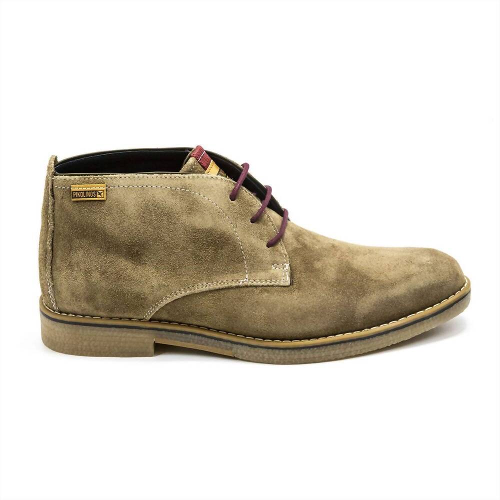 NEW PIKOLINOS men's irun suede ankle boots in taupe
